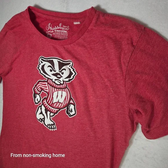 Women's Gressbox Red Wisconsin Badgers Short Sleeve Tee XL - Picture 3 of 7